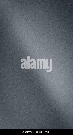 Abstrakter vertikaler Hintergrund mit körniger Textur und unscharfem Verlauf in monochromatischen Grau-, Silber- und Schwarztönen, perfekt für elegante Banner und Stockfoto