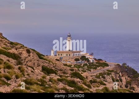 Leuchtturm Cap Formentor im Süden Mallorcas. Mallorca, Spanien - 9. Oktober 2024. Stockfoto