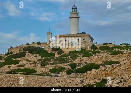 Leuchtturm Cap Formentor im Süden Mallorcas. Mallorca, Spanien - 9. Oktober 2024. Stockfoto
