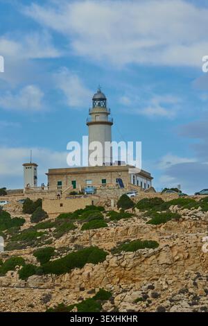 Leuchtturm Cap Formentor im Süden Mallorcas. Mallorca, Spanien - 9. Oktober 2024. Stockfoto