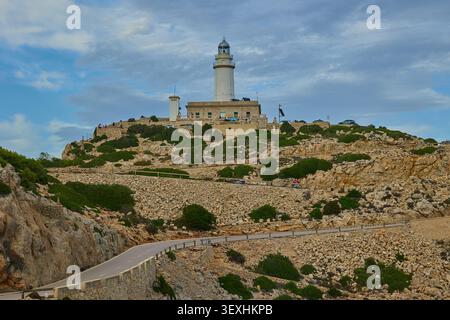 Leuchtturm Cap Formentor im Süden Mallorcas. Mallorca, Spanien - 9. Oktober 2024. Stockfoto