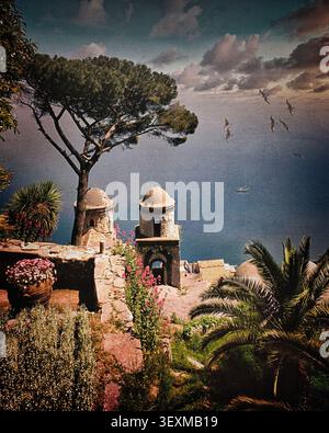 ES - CAMPANIA: Villa Rufolo in Ravello an der Amalfiküste Stockfoto