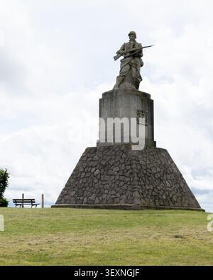 Das Denkmal für die 11. Französische Division (oder Soldat du Léomont) befindet sich auf dem Hügel Léomont in Vitrimont, Frankreich Stockfoto