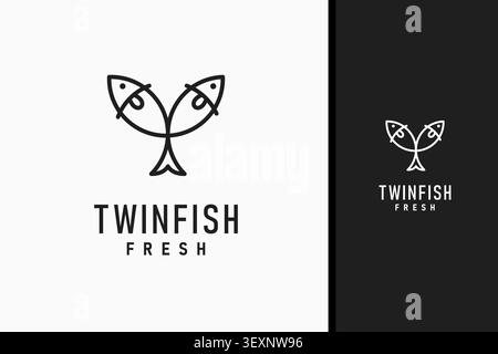 Design mit zwei Fischsymbolen Stock Vektor