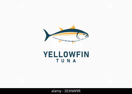 Design mit gelbem Thunfisch-Logo Stock Vektor