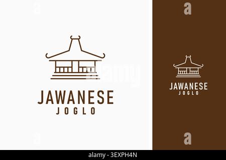 Javanisches Haus- oder Joglo-Logo-Symbol Stock Vektor