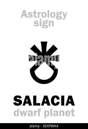 Astrologie Alphabet: SALACIA (Amphitrit), Zwergplanet (Astro/obj.120347). Hieroglyphen-Zeichen (einzelnes Symbol) Stockfoto