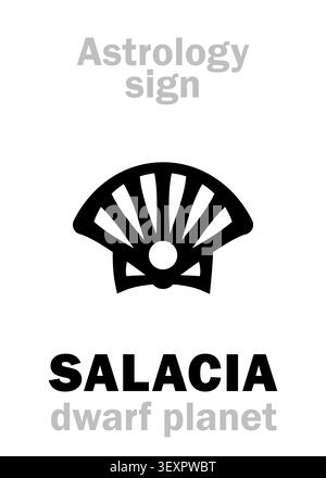 Astrologie Alphabet: SALACIA (Amphitrit), Zwergplanet. Hieroglyphen-Zeichen (einzelnes Symbol) Stockfoto