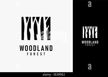 Symboldesign mit Waldbaum-Logo Stock Vektor