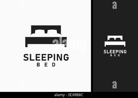 Design mit Logo-Symbol für das Schlafbett Stock Vektor