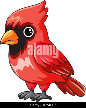 Ein leuchtend roter nordischer Karikaturcharakter steht isoliert auf einem schlichten weißen Hintergrund Stock Vektor