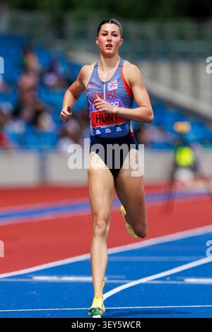 Amy Hunt aus Großbritannien tritt am 2. Tag der UK Athletics Championships am Alexander Stadium am 21. Juni 2026 in BI an den 200-m-Läufen der Frauen an Stockfoto
