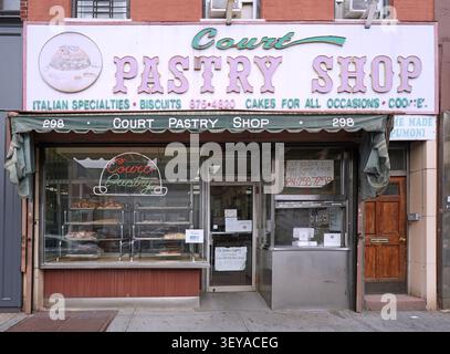 New York City, altmodische lokale Konditorei Stockfoto