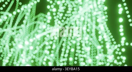 Abstrakter Hintergrund mit grünen Lichtpunkten Stockfoto