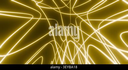 Abstrakte goldene helle Streifen auf dunklem Hintergrund Stockfoto