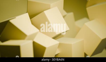 Abstrakte beige Würfel in weichem Licht Stockfoto