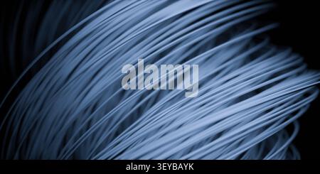 Blaue gekrümmte Linien abstrakter Hintergrund Stockfoto