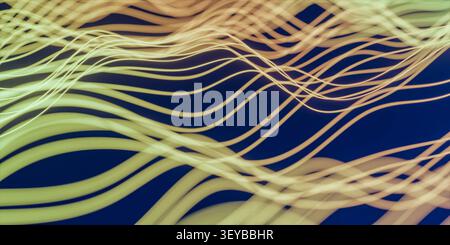 Abstrakte Wellenlinien auf blauem Hintergrund Stockfoto