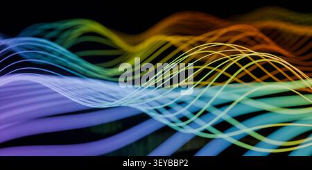 Farbenfrohe fließende Lichtwellen abstrakter Hintergrund Stockfoto