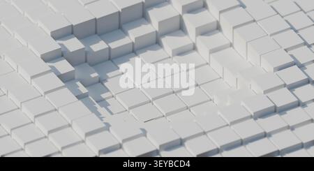 Abstrakter weißer 3D-Cube-Hintergrund Stockfoto