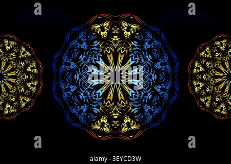 Dekorative goldene Mandala mit geometrischem Hintergrund Stock Vektor