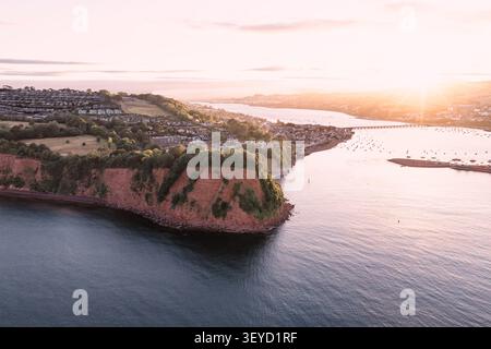 Das legendäre Ness in Shaldon in der Abenddämmerung. Stockfoto