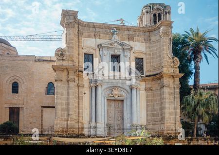 Barocke Fassade der Kirche Santa Caterina d'Alessandria in Palermo Stockfoto