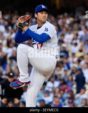 Los Angeles, Usa. Juli 2026. Los Angeles Dodgers Starting Pitcherr Shohei Ohtani wird am Freitag, den 3. Juli 2026, im fünften Inning gegen die San Diego Padres im Dodger Stadium in Los Angeles ausliefern. Foto: Jim Ruymen/UPI Credit: UPI/Alamy Live News Stockfoto