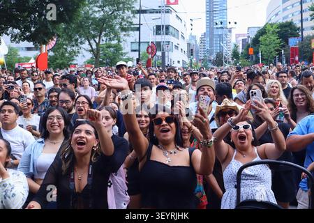 3. Juli 2026, Montreal, Ciudad de Mexico, Kanada: Die Leute besuchen das Konzert von Macario MartÃ­nez im Rahmen der 46. Ausgabe des Montreal International Jazz Festival 2026. Am 3. Juli 2026 in Montreal, Kanada. (Credit Image: © Horacio Zamora/eyepix via ZUMA Press Wire) NUR REDAKTIONELLE VERWENDUNG! Nicht für kommerzielle ZWECKE! Stockfoto