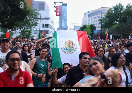 3. Juli 2026, Montreal, Ciudad de Mexico, Kanada: Die Leute besuchen das Konzert von Macario MartÃ­nez im Rahmen der 46. Ausgabe des Montreal International Jazz Festival 2026. Am 3. Juli 2026 in Montreal, Kanada. (Credit Image: © Horacio Zamora/eyepix via ZUMA Press Wire) NUR REDAKTIONELLE VERWENDUNG! Nicht für kommerzielle ZWECKE! Stockfoto