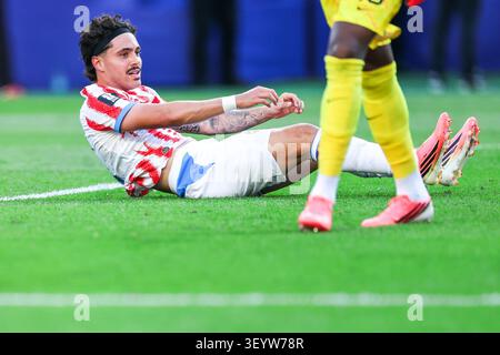 Philadelphia, Usa. Juli 2026. Mauricio-Spieler Paraguays während des Achtelfinale-Spiels zwischen Paraguay und Frankreich bei der FIFA-Weltmeisterschaft am Samstag im Philadelphia-Stadion in Philadelphia, USA, Juli 2026.(Foto: William Volcov/Brazil Photo Press/Alamy) Sports Credit: Brazil Photo Press/Alamy Live News Stockfoto