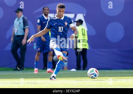 Philadelphia, Etats Unis. 04th July, 2026. Kylian Mbappe #10 of France during the FIFA World Cup 2026, Round of 16 football match between Paraguay and France on July 4, 2026 at Philadelphia Stadium - Lincoln Financial Field in Philadelphia, Pennsylvania, United States - Photo Jean Catuffe/DPPI Credit: DPPI Media/Alamy Live News Stockfoto