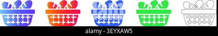 Fresh Bread Basket Scalable Design Icon Set Band 108 Stock Vektor