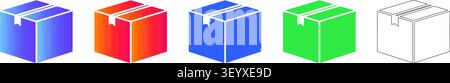 Isometrische Paketkistensymbole vol 647 Stock Vektor