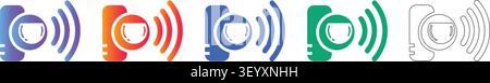 Gradient Wi Fi Signal Icons vol 1580 Stock Vektor