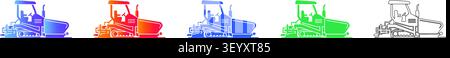 Straßenfertiger Construction Vehicle Icons vol 1923 Stock Vektor
