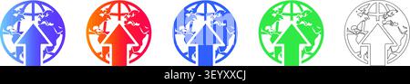 Global Upload Arrow Scalable Design Icons vol 2246 Stock Vektor