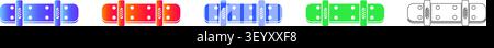 Modern Skateboard Component Scalable Design Icon Set Band 2280 Stock Vektor