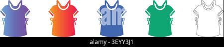 Kollektion von Stylized Summer Bluse Icons vol 3013 Stock Vektor