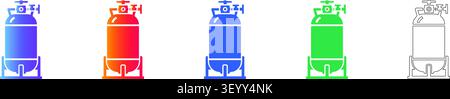 Symbolsatz Industriedruckbehälter Band 3325 Stock Vektor