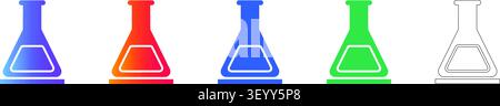 Chemikalienflasche und Laborglas Icons vol 3536 Stock Vektor