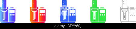 Laborpipette und Analysator Icon Set Band 3605 Stock Vektor