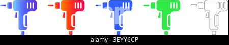 Industrielle Power Drill Tool Icons vol 3734 Stock Vektor