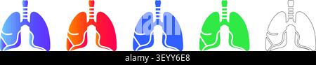 Icons for Pulmonology and Medical Use vol 3767 Stock Vektor