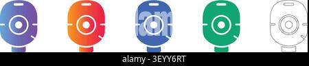 Webcam Video Conferencing Icons Set vol 3853 Stock Vektor