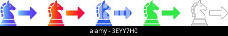 Schachritter und Pfeil Symbol Set Band 24457 Stock Vektor