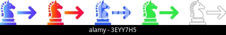 Strategic Chess Knight Movement Icons Band 24458 Stock Vektor