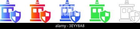 Data Center Security Shield Icons vol 24596 Stock Vektor