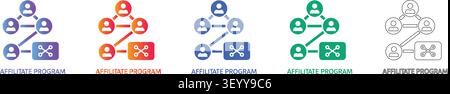Netzwerksymbole für das Affiliate-Programm für digitales Marketing, Band 24760 Stock Vektor