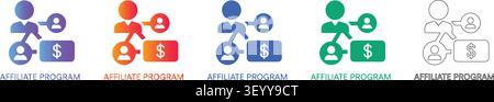 Referral Icons for Business Growth Vol. 24762 für das Affiliate-Programm Stock Vektor